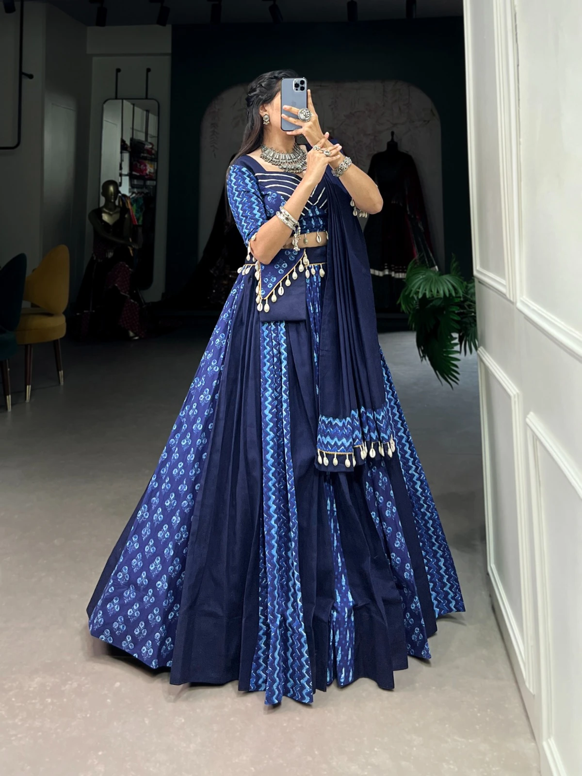 Aawiya 1699Blu Pure Cotton Wholesale Navratri Collection — Wholesale Lehenga, MPA wholesale from Surat - Gallery Image 2